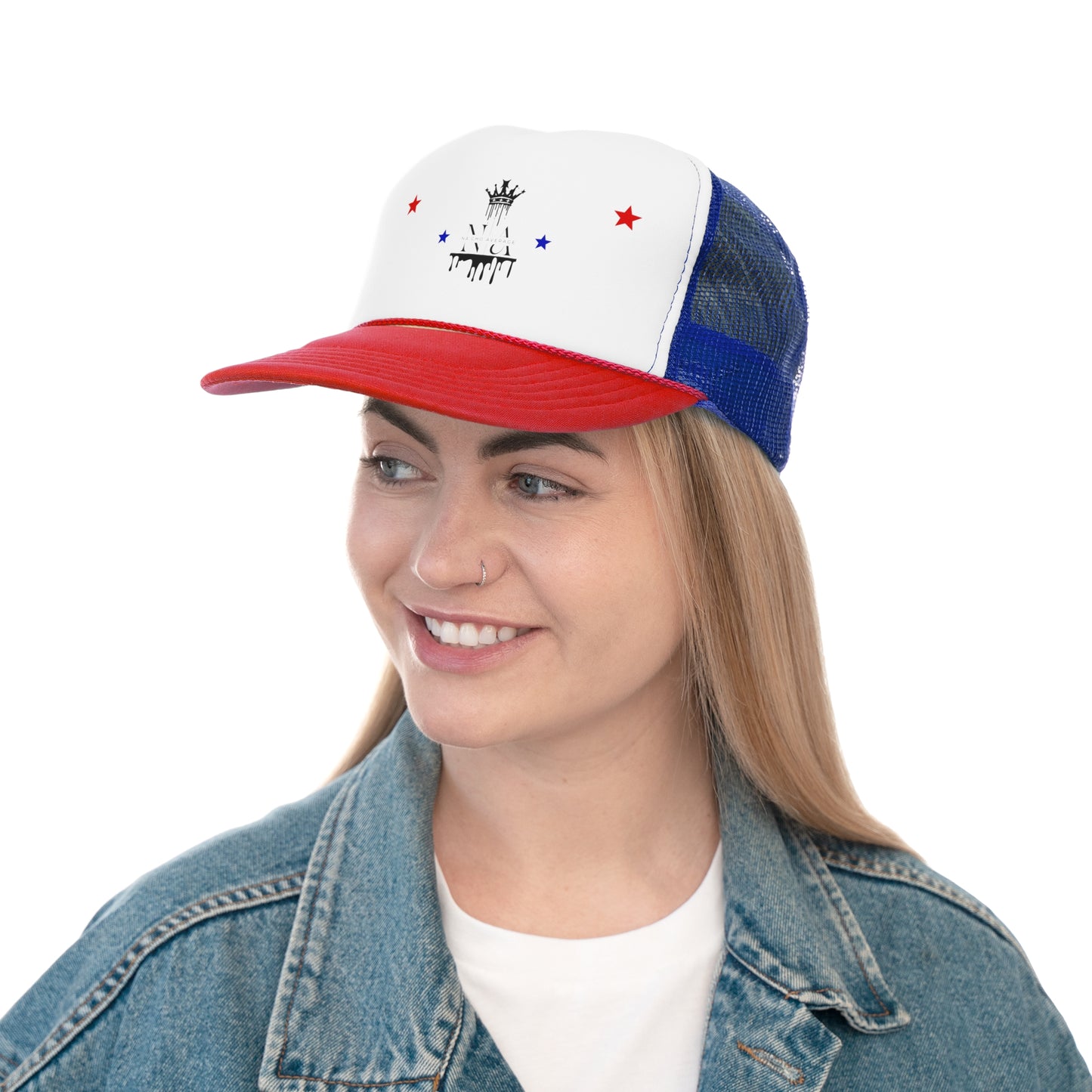 Stylish Na'cho Average Brand Trucker Cap with Dripping Crown Design