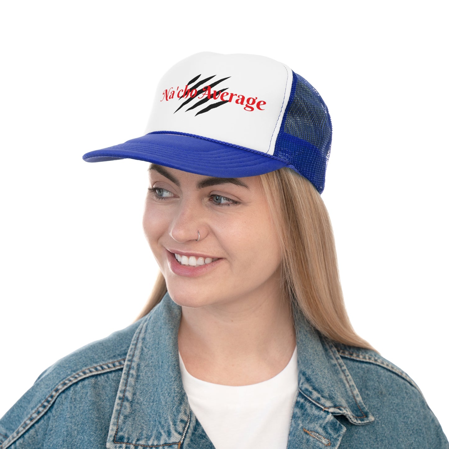 Stylish Na'cho Average Brand Trucker Cap with Dripping Crown Design