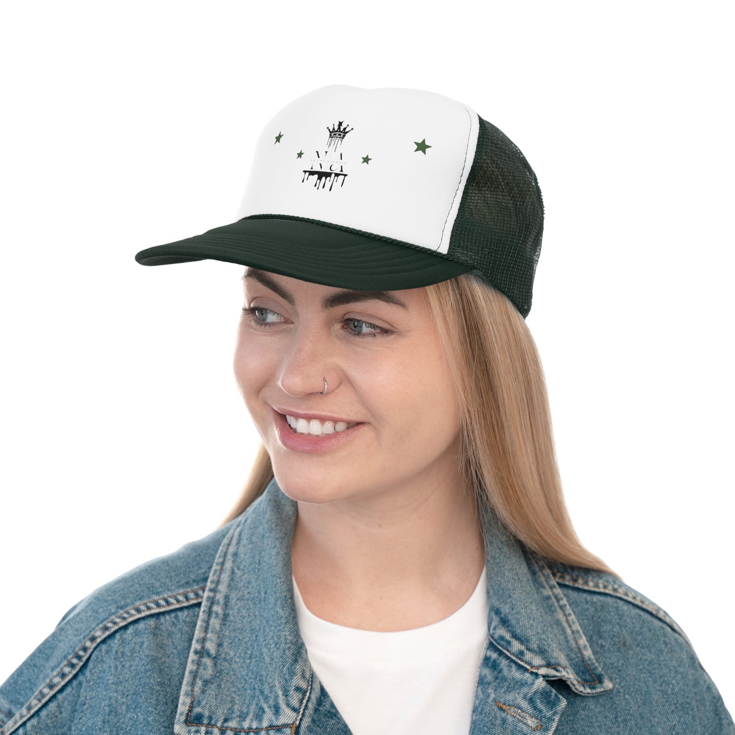 Stylish Na'cho Average Brand Trucker Cap with Dripping Crown Design
