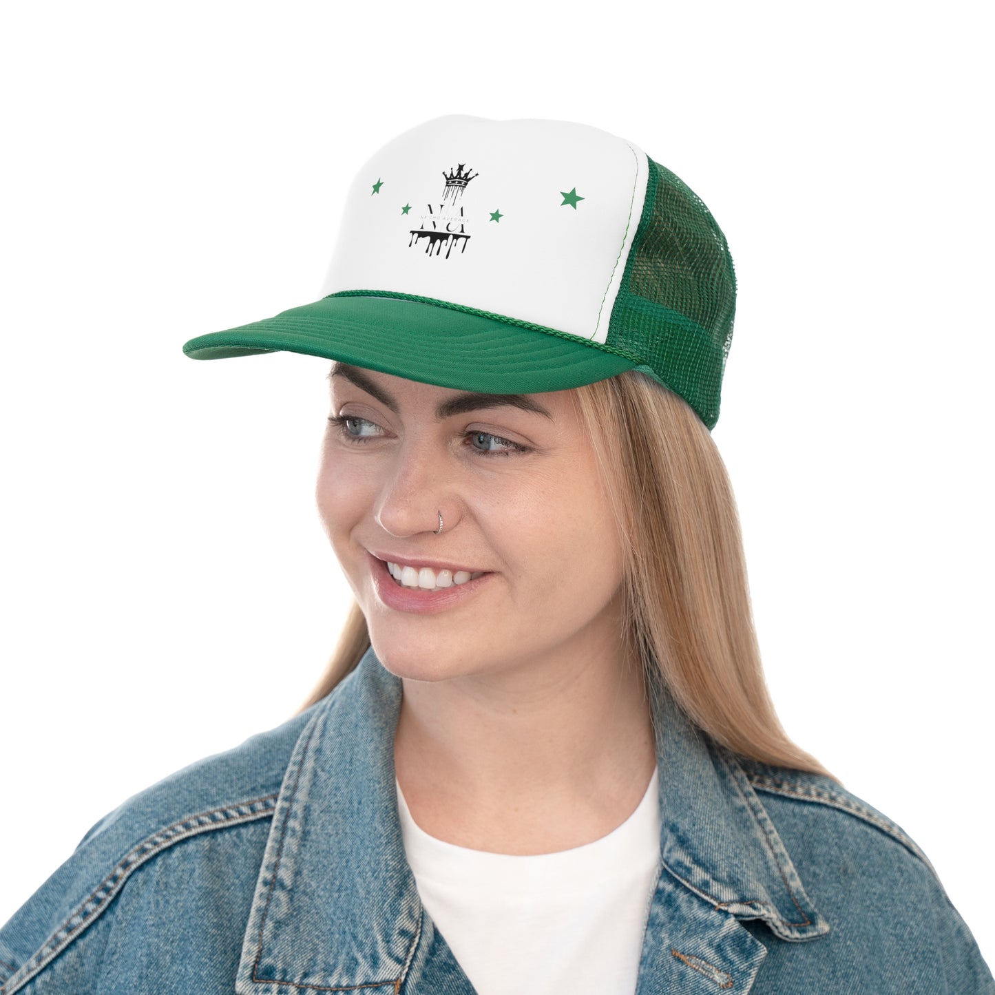 Stylish Na'cho Average Brand Trucker Cap with Dripping Crown Design