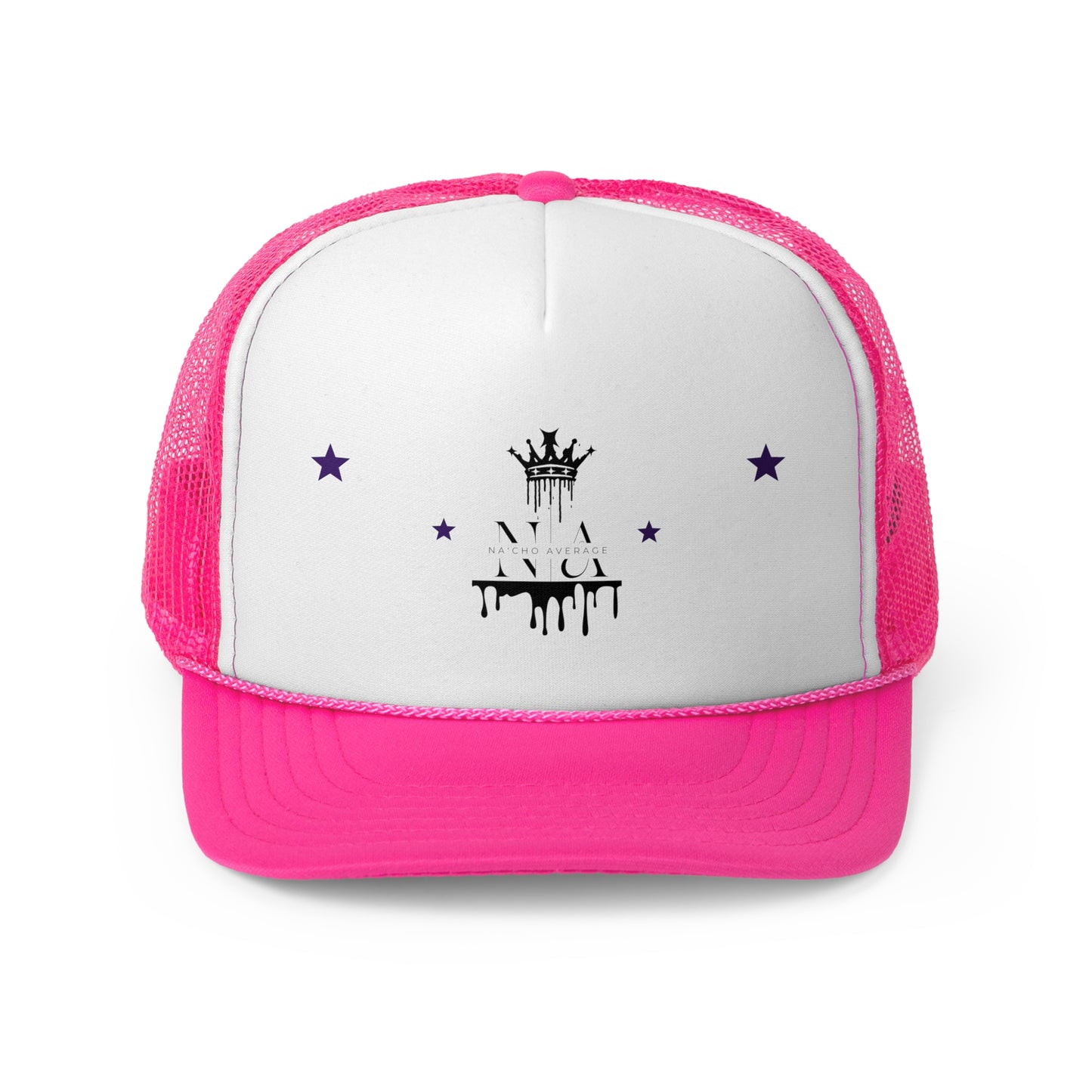 Stylish Na'cho Average Brand Trucker Cap with Dripping Crown Design