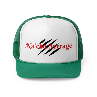 Stylish Na'cho Average Brand Trucker Cap with Dripping Crown Design