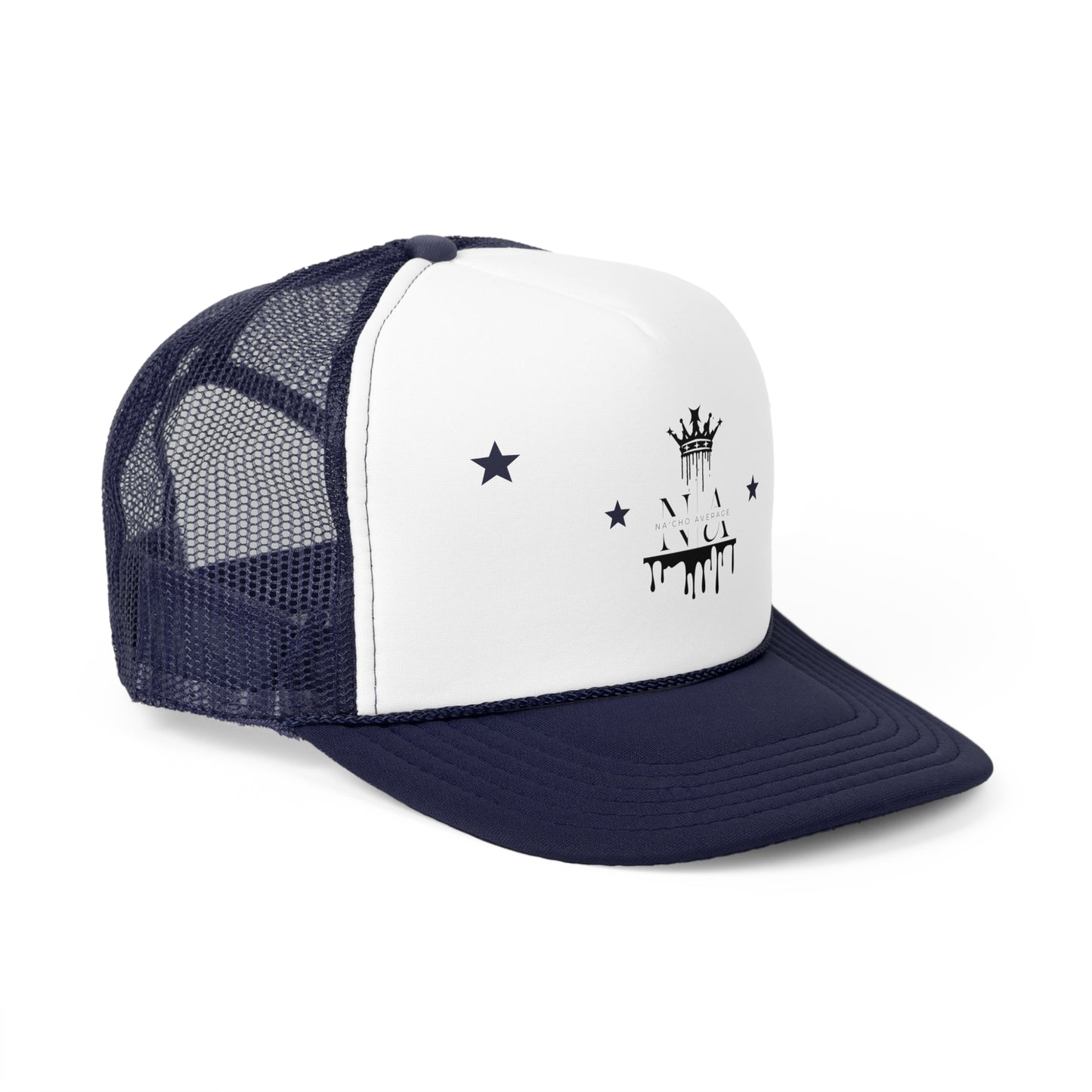 Stylish Na'cho Average Brand Trucker Cap with Dripping Crown Design