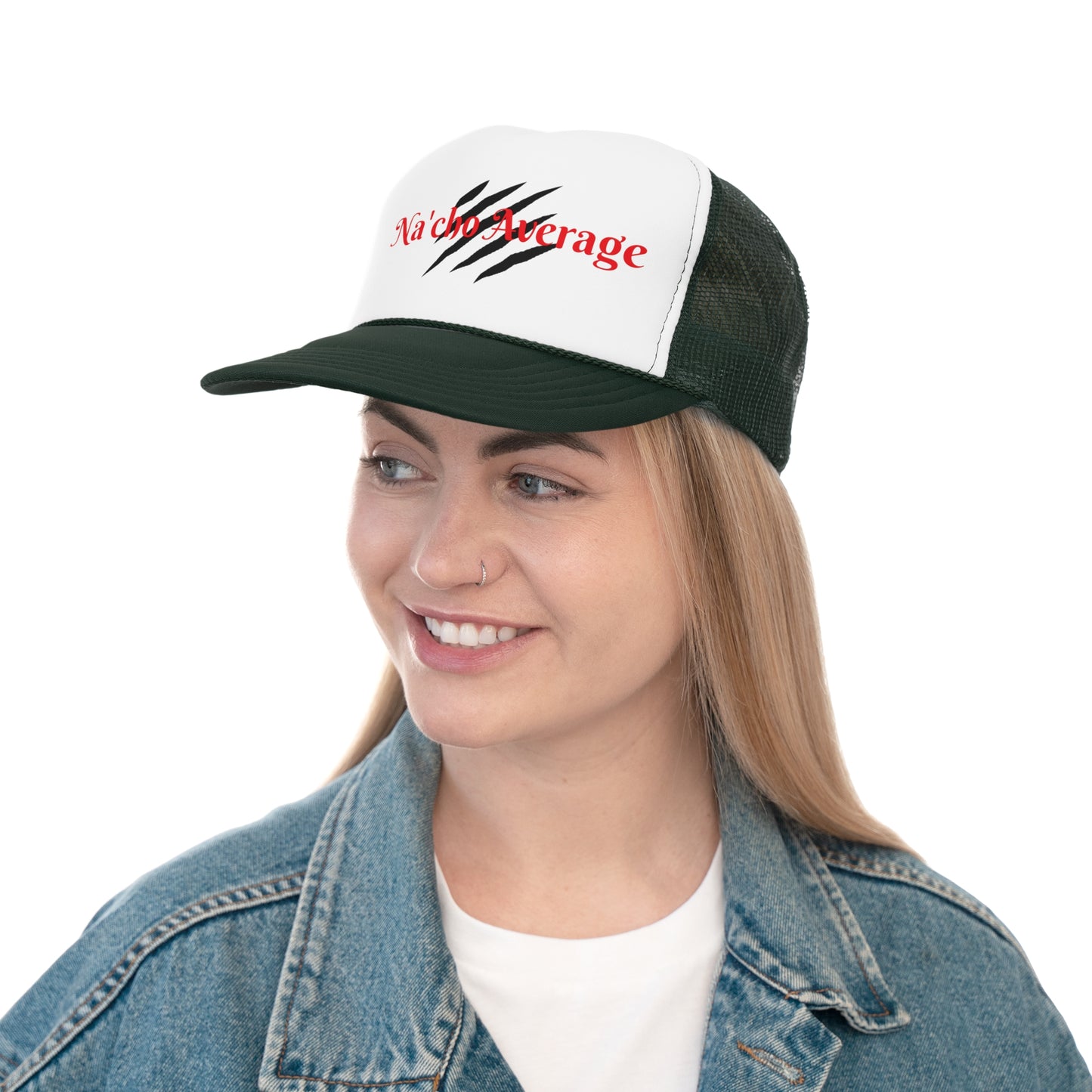 Stylish Na'cho Average Brand Trucker Cap with Dripping Crown Design