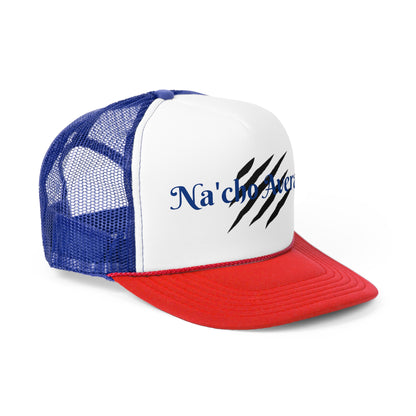 Stylish Na'cho Average Brand Trucker Cap with Dripping Crown Design