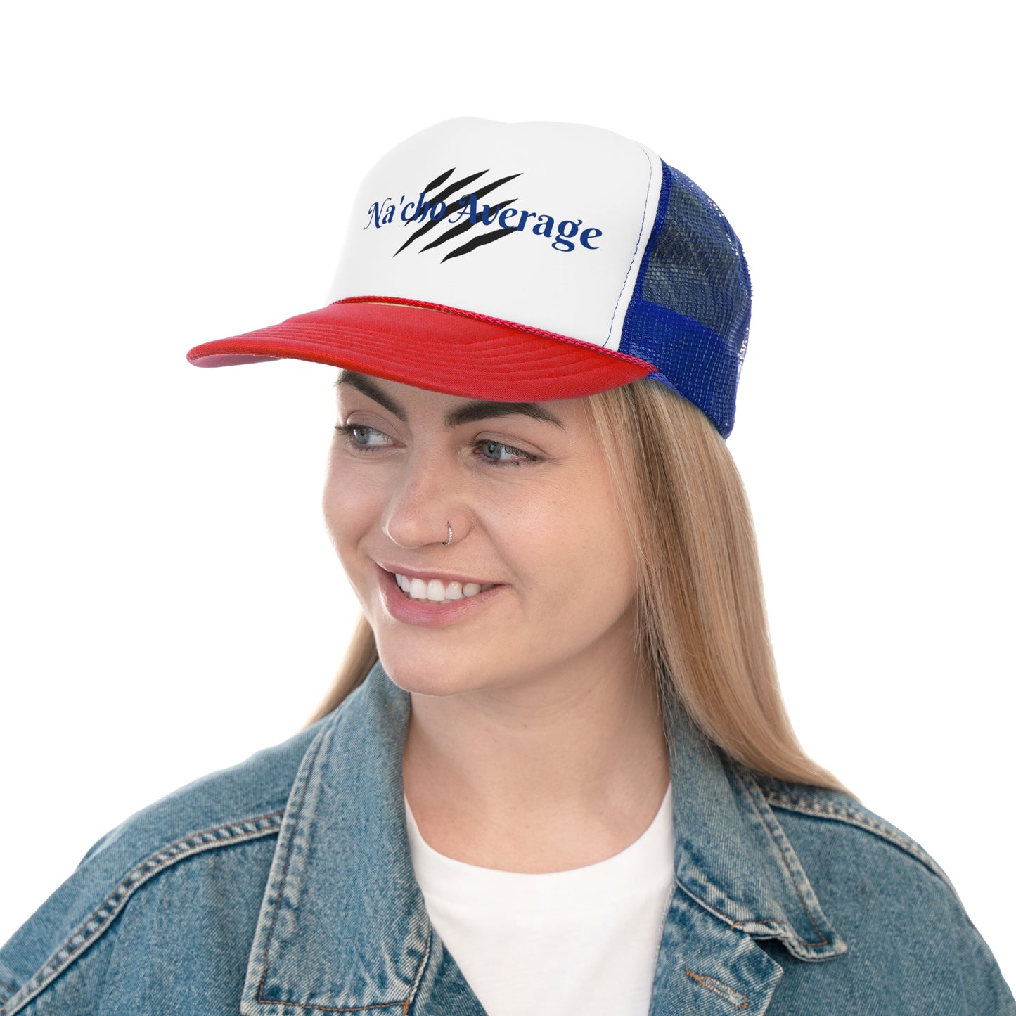 Stylish Na'cho Average Brand Trucker Cap with Dripping Crown Design