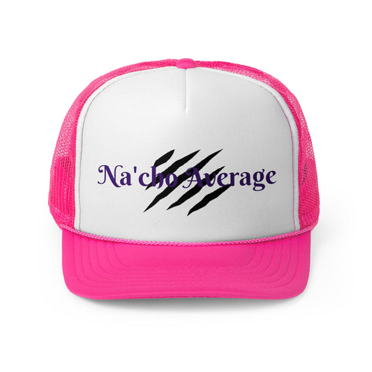 Stylish Na'cho Average Brand Trucker Cap with Dripping Crown Design