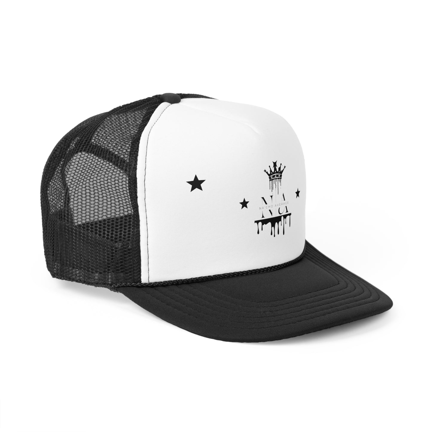 Stylish Na'cho Average Brand Trucker Cap with Dripping Crown Design