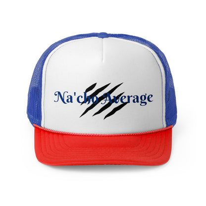 Stylish Na'cho Average Brand Trucker Cap with Dripping Crown Design
