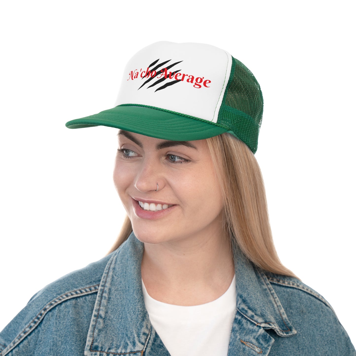 Stylish Na'cho Average Brand Trucker Cap with Dripping Crown Design